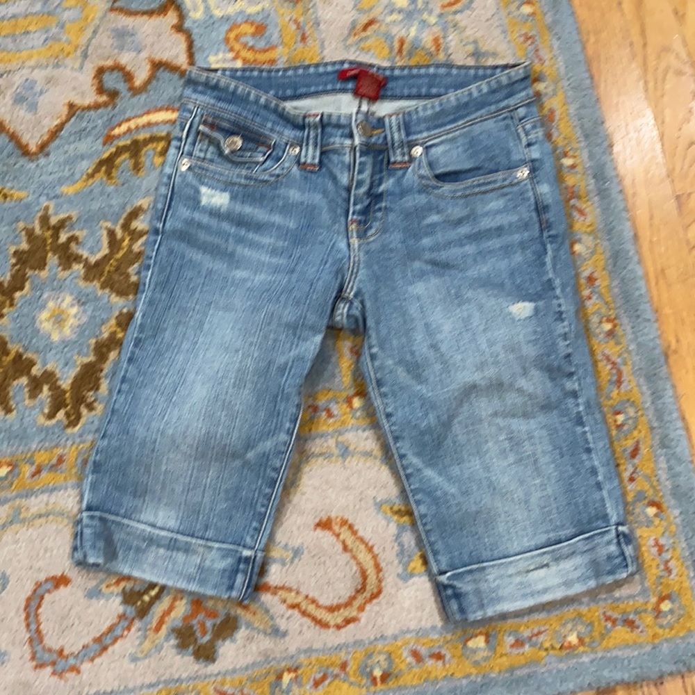 Jean shorts.
